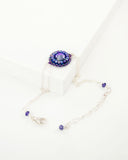 Dainty purple gray silver chain bracelet