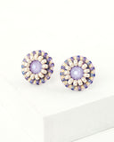 Lilac lavender dainty stud earrings | unique studs