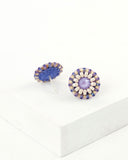 Lilac lavender dainty stud earrings | unique studs