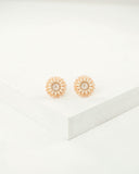 Cream off-white dainty stud earrings | tiny ivory earrings