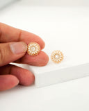 Cream off-white dainty stud earrings | tiny ivory earrings