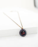 Burgundy pendant necklace | maroon sparkly crystal necklace