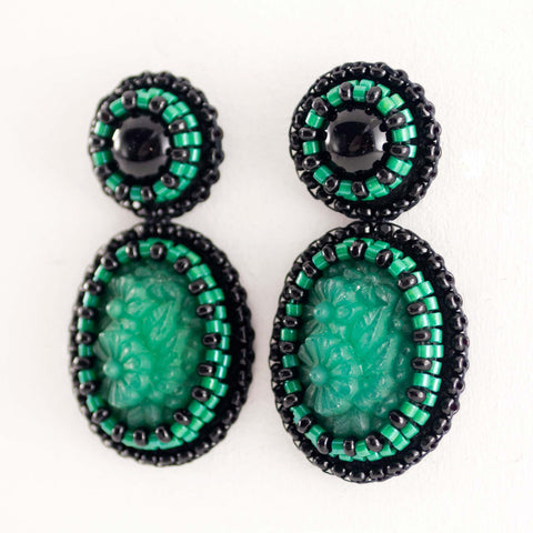 Black beaded earrings