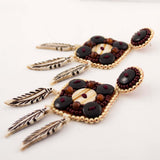 Tribal inspired bone and horn bead statement earrings