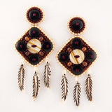 Tribal inspired bone and horn bead statement earrings