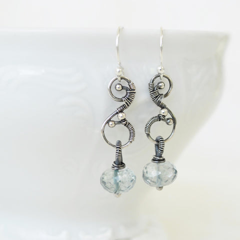 Light blue gemstone earrings