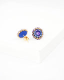 Purple swarovski delicate stud earrings