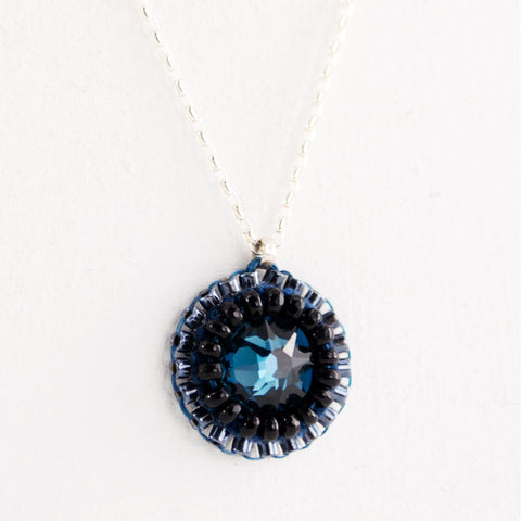 Navy blue pendant necklace