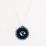 Blue circle pendant necklace