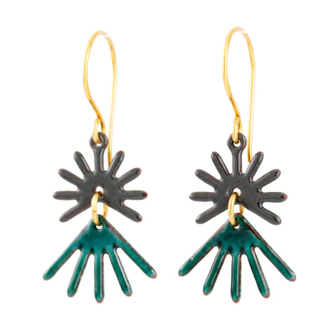 Dark green earrings dangle