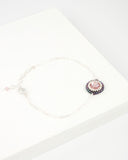Delicate blush and gray swarovski bracelet