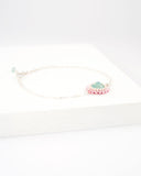 Delicate baby pink and teal swarovski bracelet