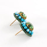 Green stud earrings | turquoise earrings | circle earrings