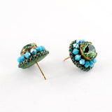 Green stud earrings | turquoise earrings | circle earrings