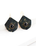 Boho brass patina drop earrings