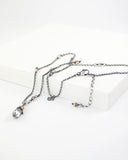 Silver dark gray swarovski pendant necklace
