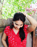 Red gold tassel earrings | tribal earrings | bohemian earrings