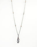 Silver dark gray swarovski pendant necklace