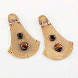 Black brown gold  earrings