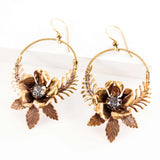 Flower wreath earrings