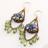 Green chandelier earrings