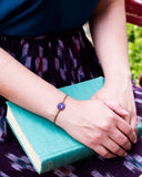 Purple gold bracelet | dainty swarovski beaded bracelet
