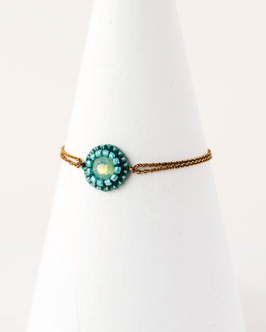 Delicate teal green Swarovski bracelet