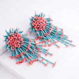 Pink coral earrings