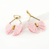 Pink tassel earrings