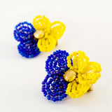 Vintage style beaded flower earrings
