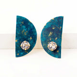 Teal green blue earrings