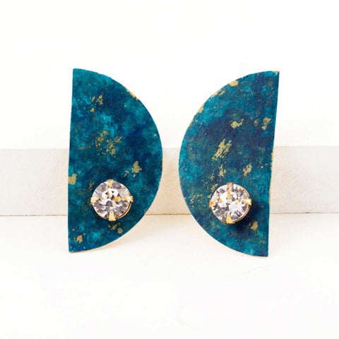 Teal green blue earrings