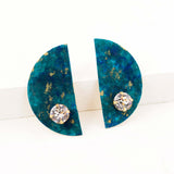 Half circle stud earrings