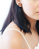 Camel brown black stud earrings | fringe earrings | fan earrings