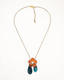 Vintage enamel crystal necklace
