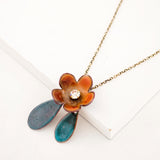 Enamel flower necklace