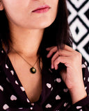Khaki olive green pendant necklace