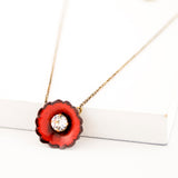 Flame Red enamel necklace