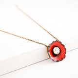Poppy flower necklace
