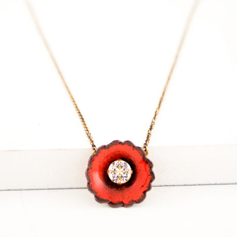 Red flower necklace