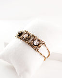 Vintage style filigree floral Swarovski crystal bracelet