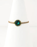 Dainty emerald green swarovski bracelet
