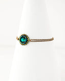 Dainty emerald green swarovski bracelet