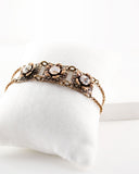 Vintage style filigree floral Swarovski crystal bracelet