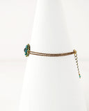 Dainty emerald green swarovski bracelet