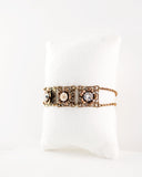 Vintage style filigree floral Swarovski crystal bracelet
