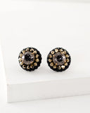 Black earrings | Gold earrings | Swarovski stud earrings