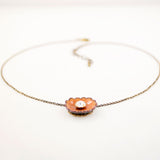 Mango yellow flower necklace | Choker necklace with clear crystal