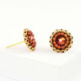 Orange stud earrings