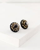 Black earrings | Gold earrings | Swarovski stud earrings